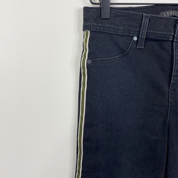 Level 99 NWT Black Striped Ultra Mid Rise Skinny Jeans Women's Size 26 - Picture 3 of 9